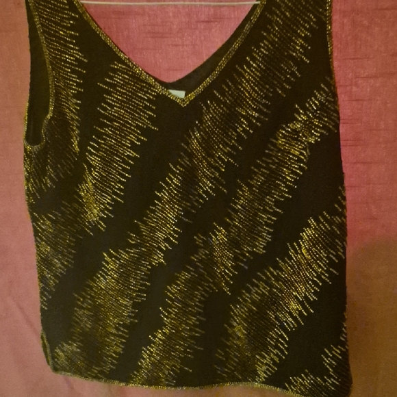 J Kara Black with Gold embellishment in gold Top - Picture 1 of 13